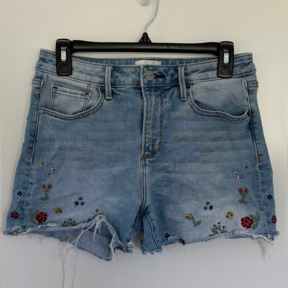 Driftwood Floral Embroidered Bead Detail Lulu Dejim Shorts 25